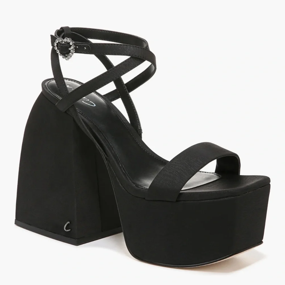 NEW! Circus NY by Sam Edelman Black Mari Strappy Platform Sandal - Size 8.5✈️
